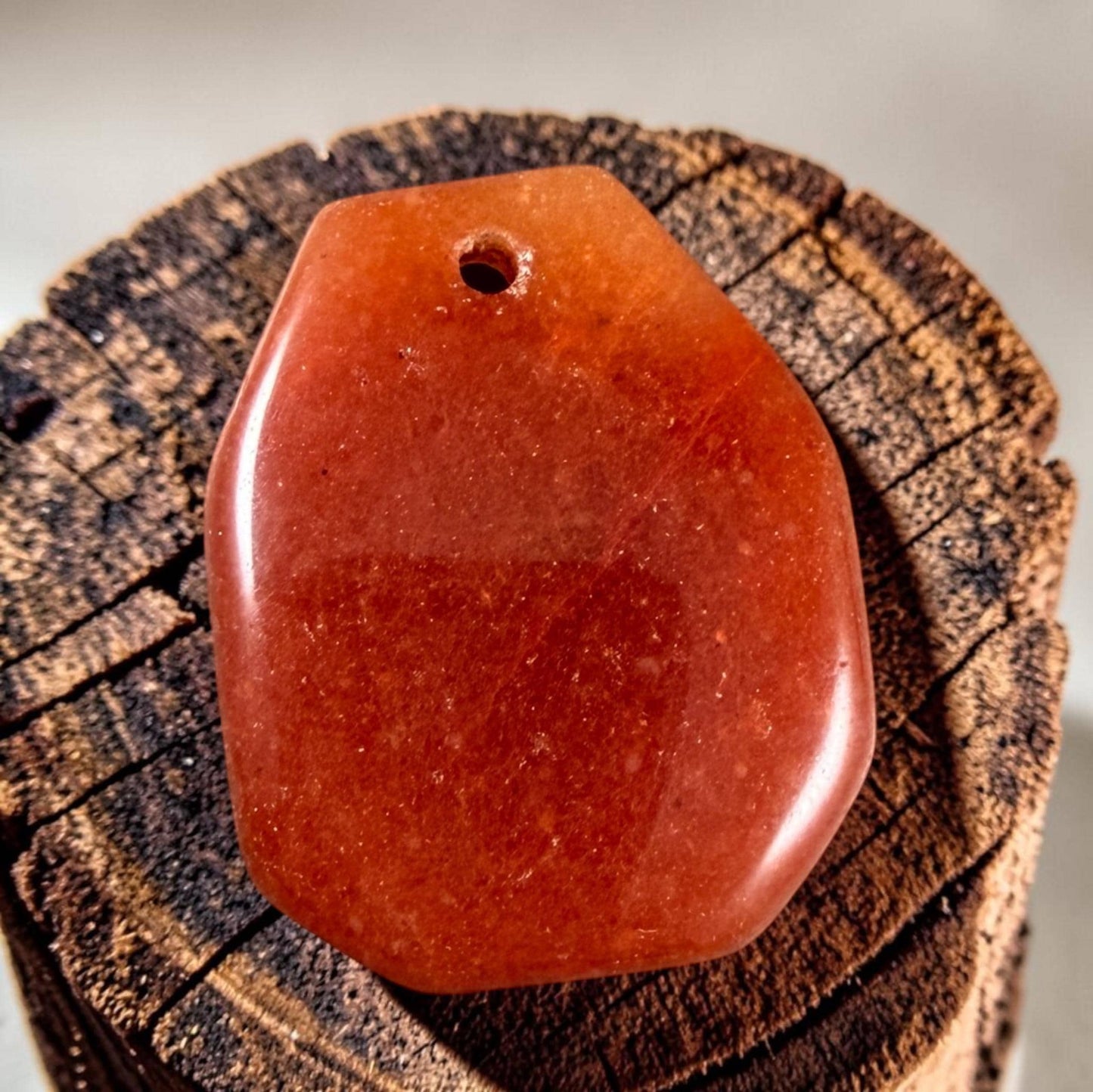 Orange Aventurine Gemstone Pendant, 29x23mm (Orange-1) * Qty. 1