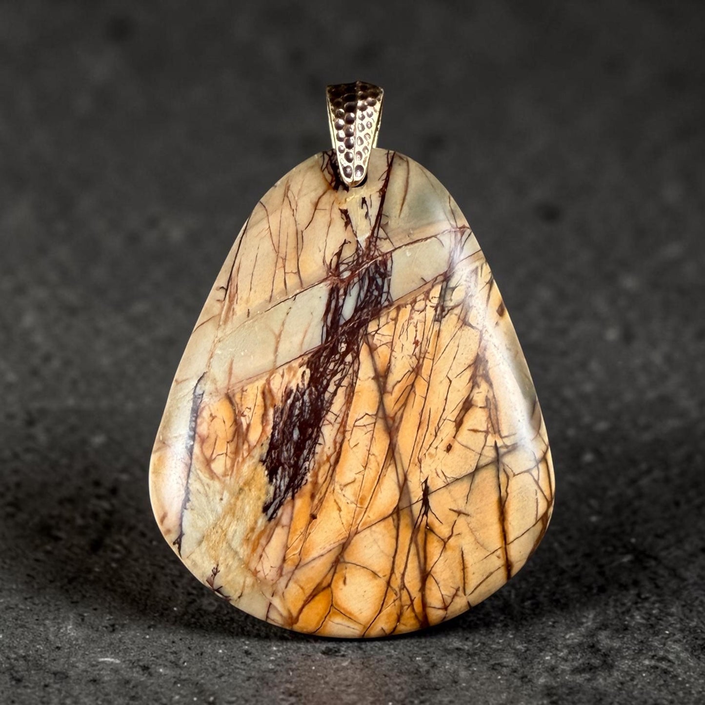 Picasso Jasper, Teardrop Gemstone Pendant, 46x40mm (PJTD-4) * Qty. 1
