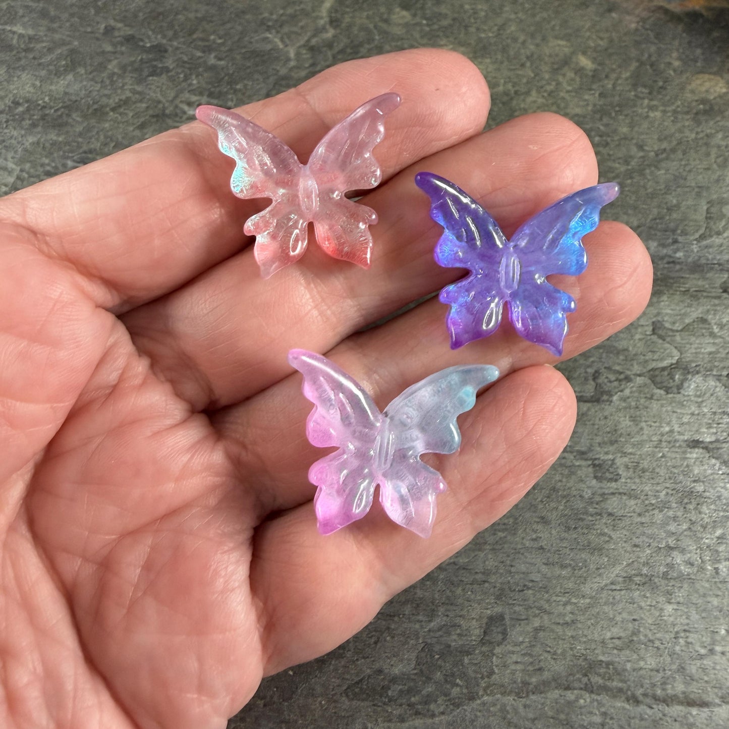 Large Glass Butterfly - Lavender Lilac, and Pink Focal Beads * 6 Beads