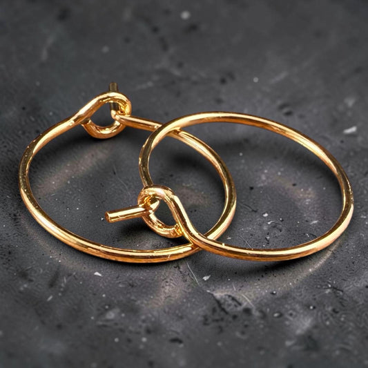 Endless Hoop Earring, 15mm, 20g 24k Gold Plated Brass Ear Wires (PF/862-15-12) * Qty. 14