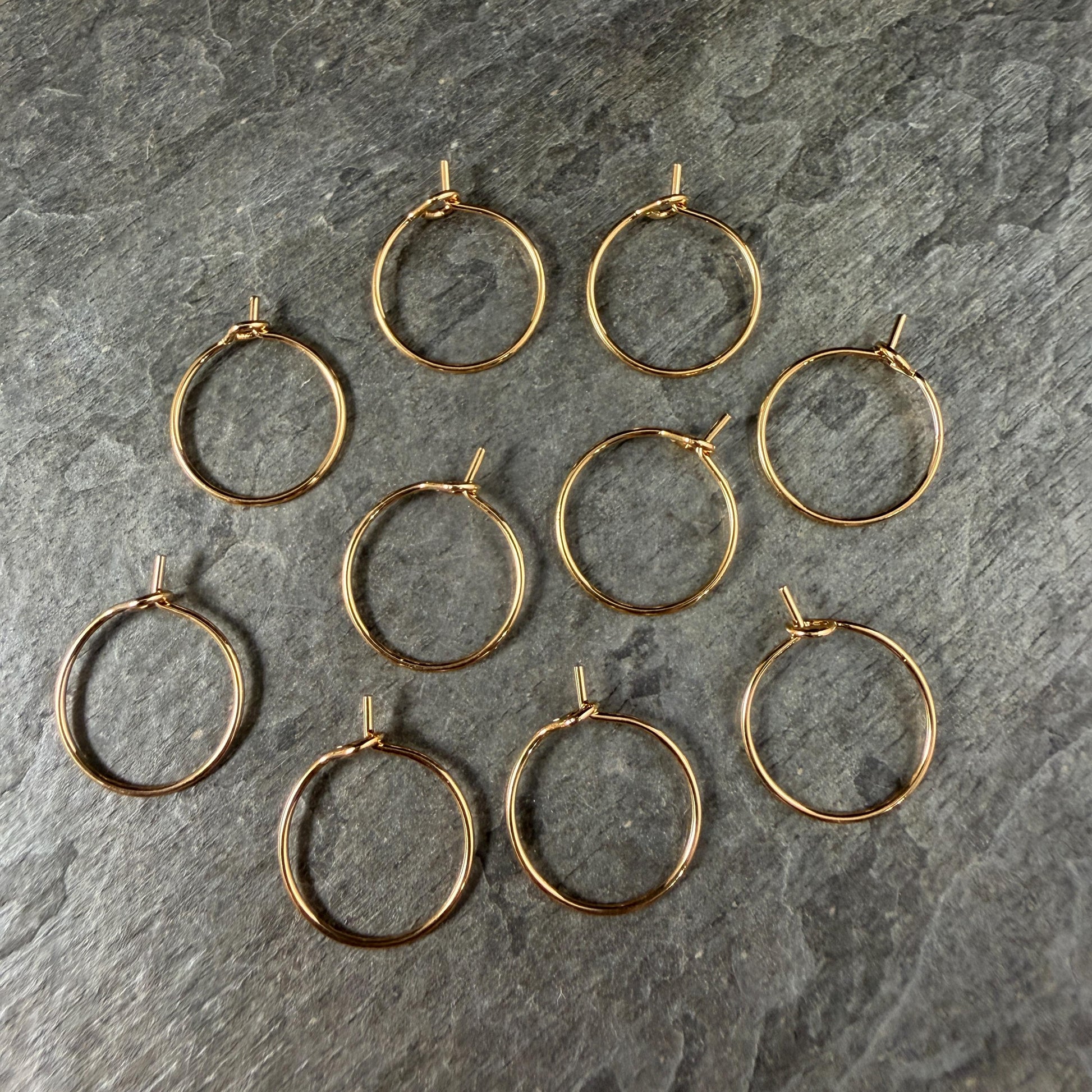 Endless Hoop Earring, 15mm, 20g 24k Gold Plated Brass Ear Wires (PF/862-15-12) * Qty. 14