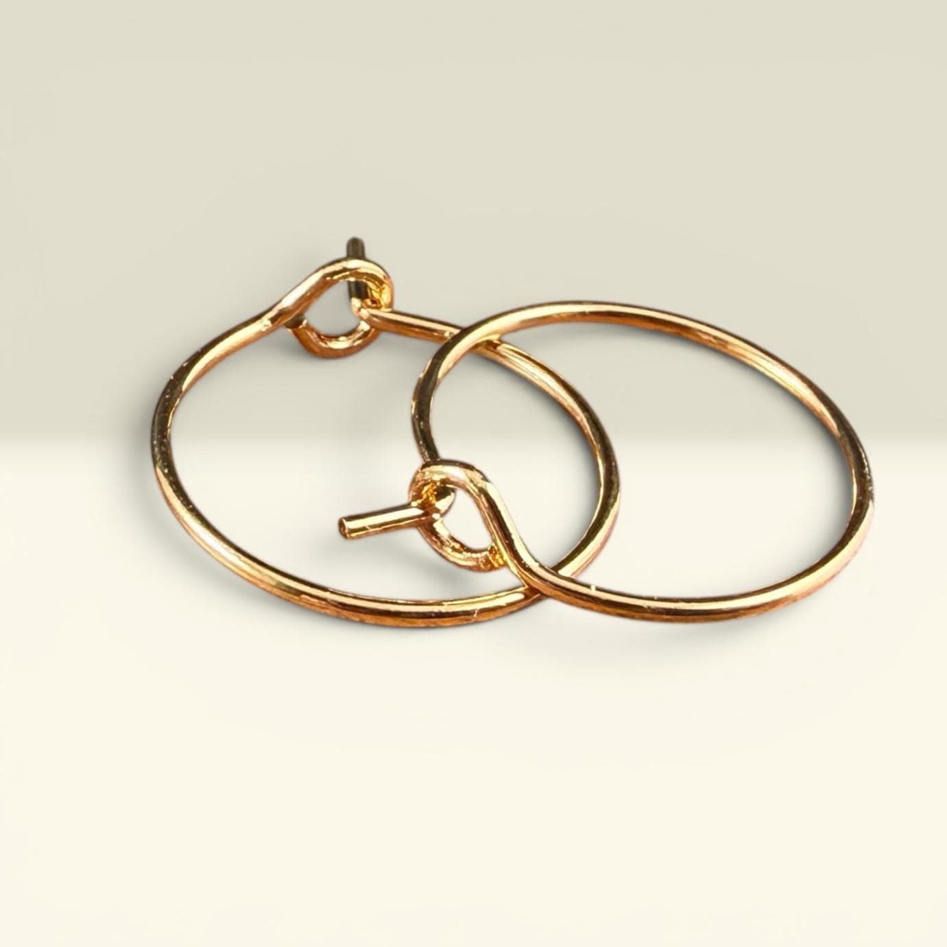 Endless Hoop Earring, 15mm, 20g 24k Gold Plated Brass Ear Wires (PF/862-15-12) * Qty. 14