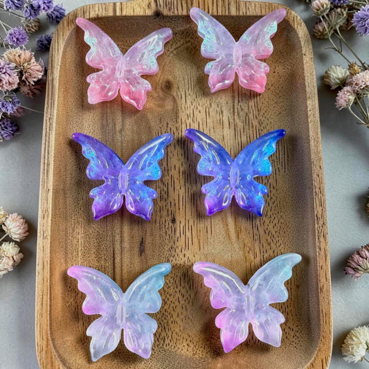 Large Glass Butterfly - Lavender Lilac, and Pink Focal Beads * 6 Beads