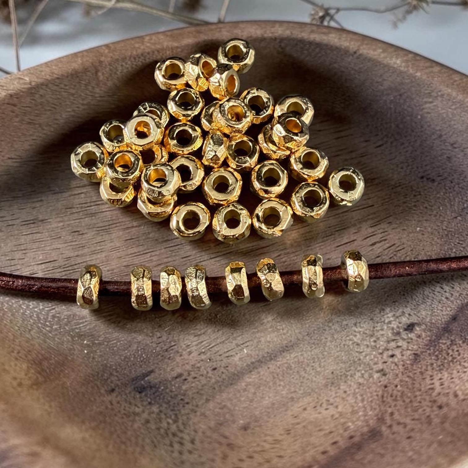 24k Gold Plated Beads, 5mm Organic Nugget, 2.2mm Hole (PF/02788-02-12) * Qty 20