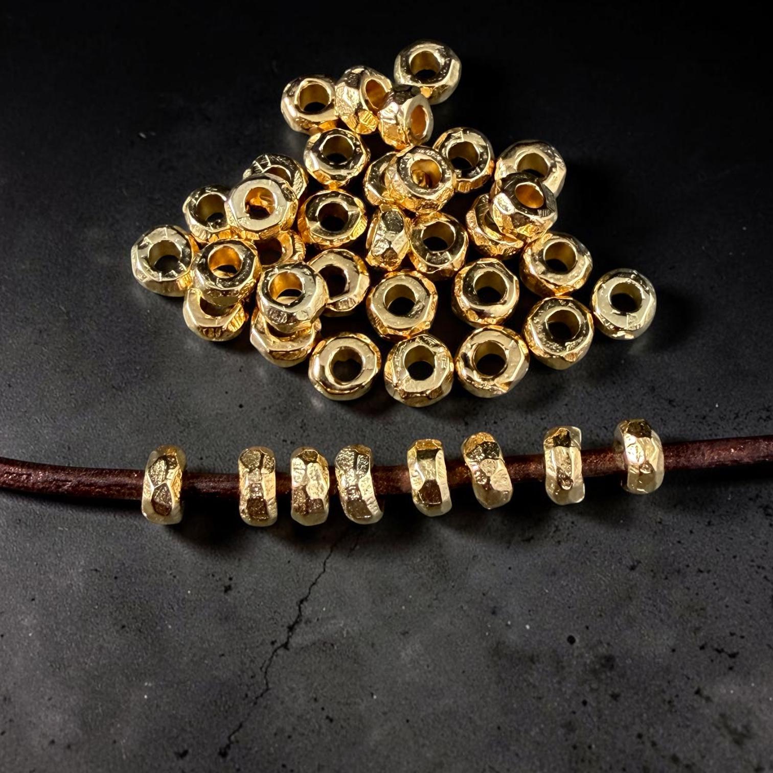 24k Gold Plated Beads, 5mm Organic Nugget, 2.2mm Hole (PF/02788-02-12) * Qty 20