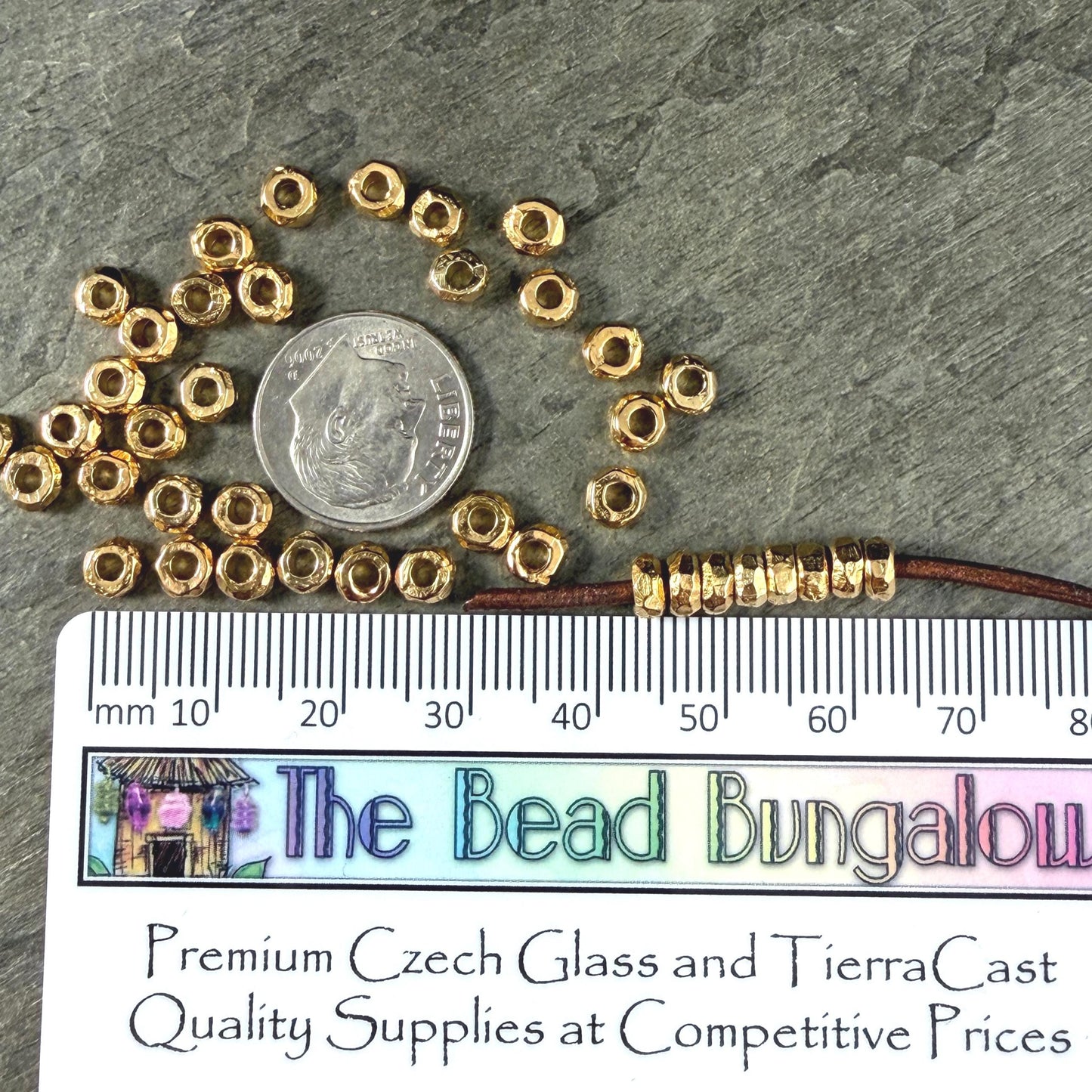 24k Gold Plated Beads, 5mm Organic Nugget, 2.2mm Hole (PF/02788-02-12) * Qty 20