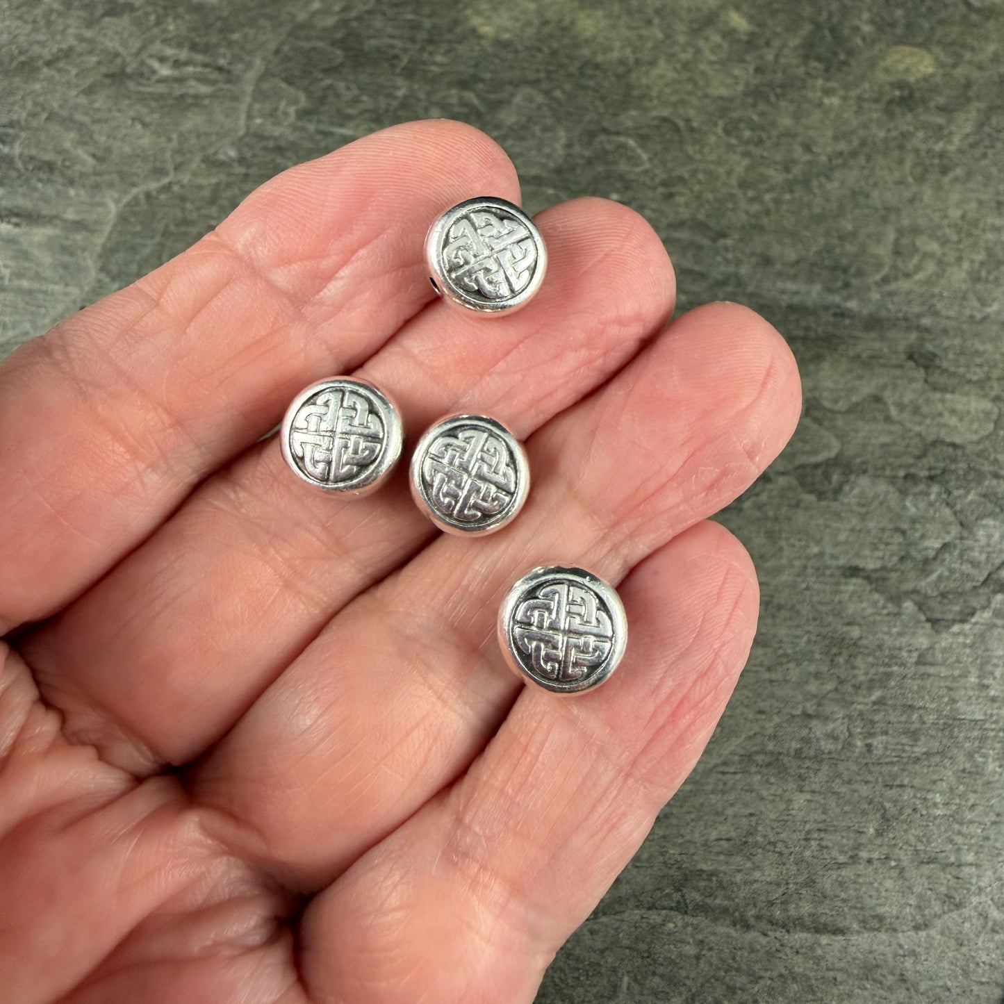 TierraCast 10mm Celtic Knot Bead, Antiqued Silver Plated Pewter (PF/759-77) * Qty. 4