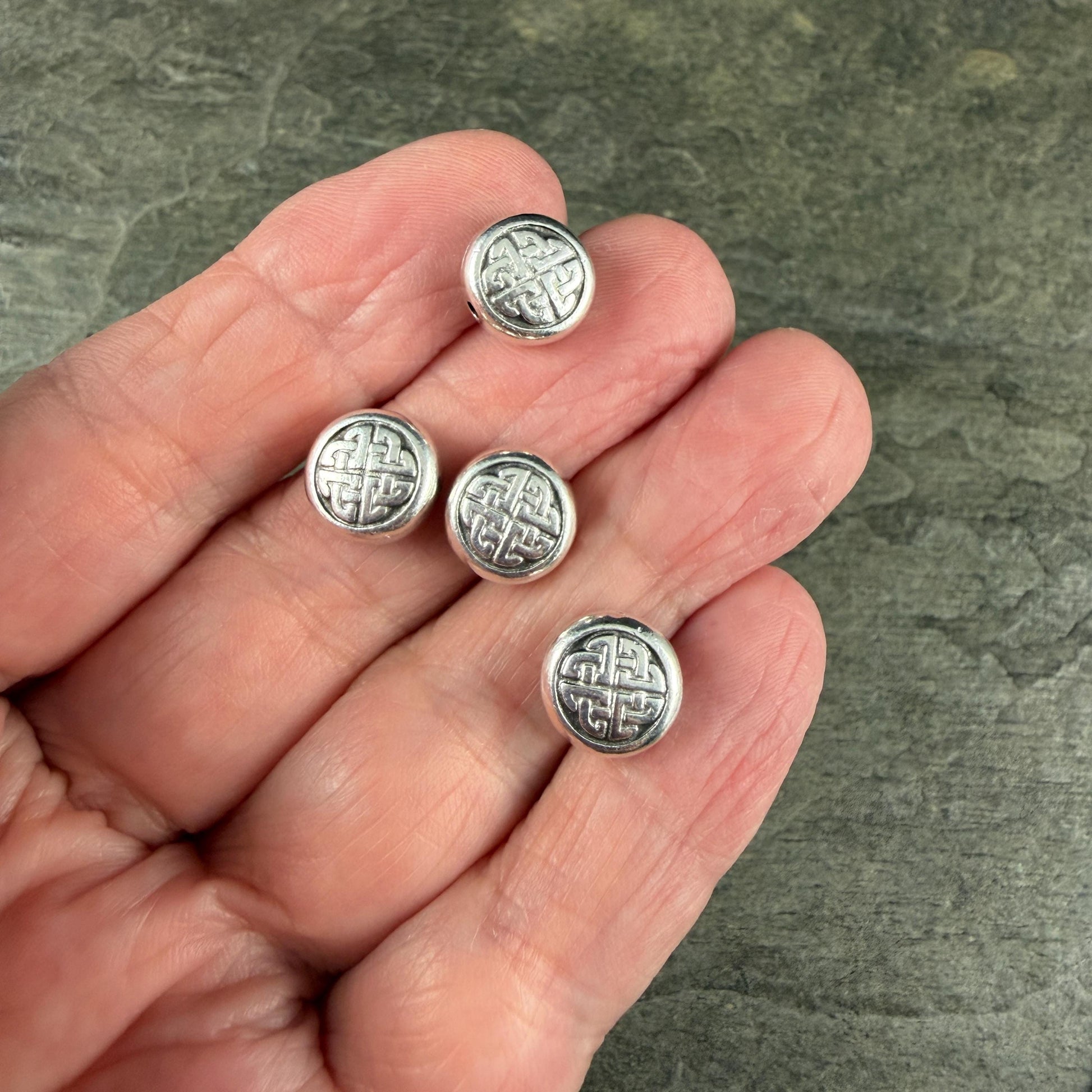 TierraCast 10mm Celtic Knot Bead, Antiqued Silver Plated Pewter (PF/759-77) * Qty. 4