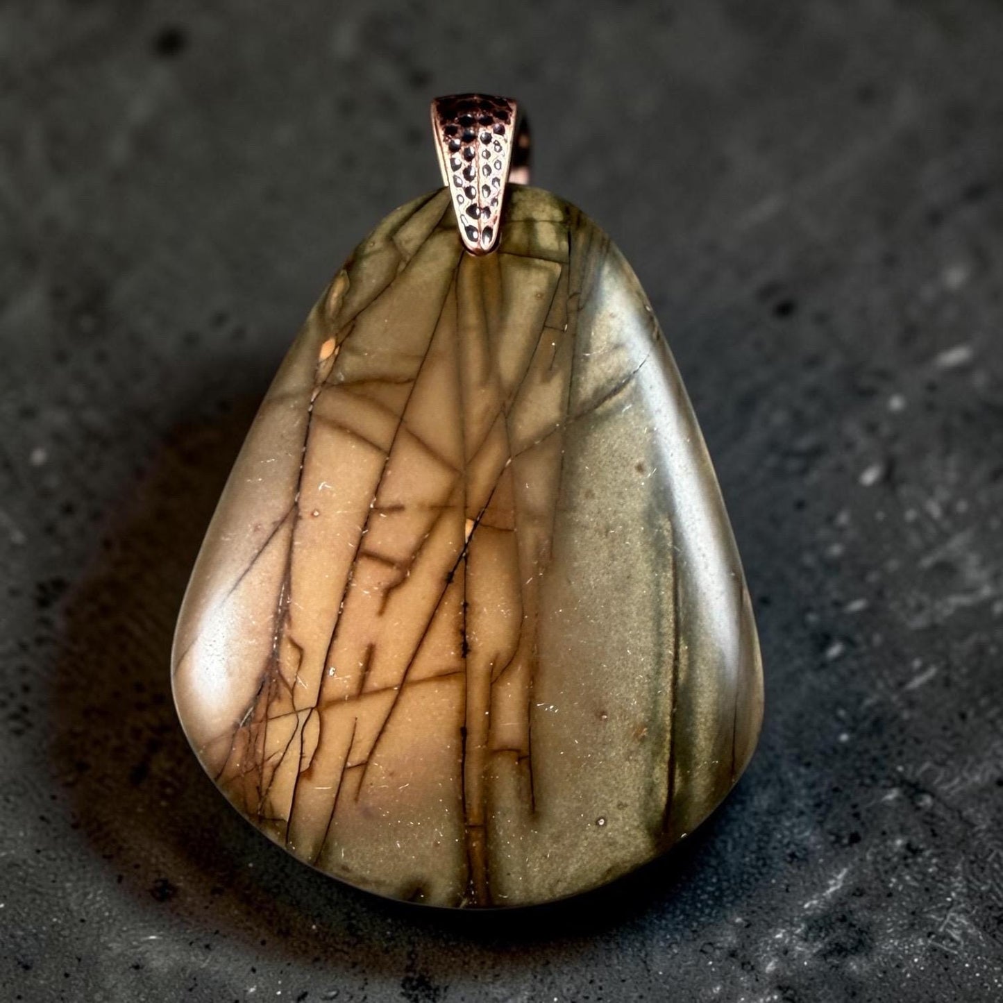 Picasso Jasper, Teardrop Gemstone Pendant, 46x40mm (PJTD-3) * Qty. 1