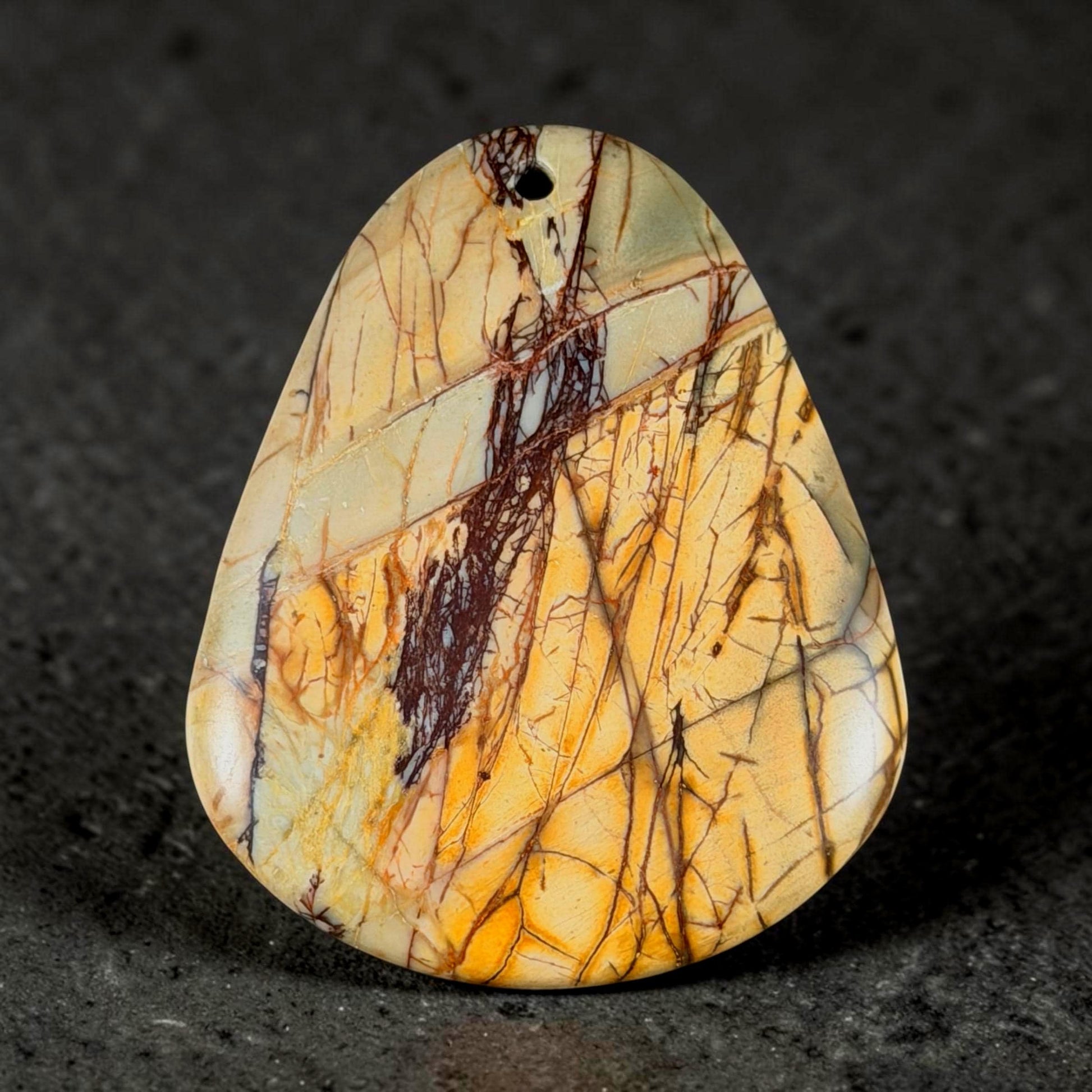 Picasso Jasper, Teardrop Gemstone Pendant, 46x40mm (PJTD-4) * Qty. 1