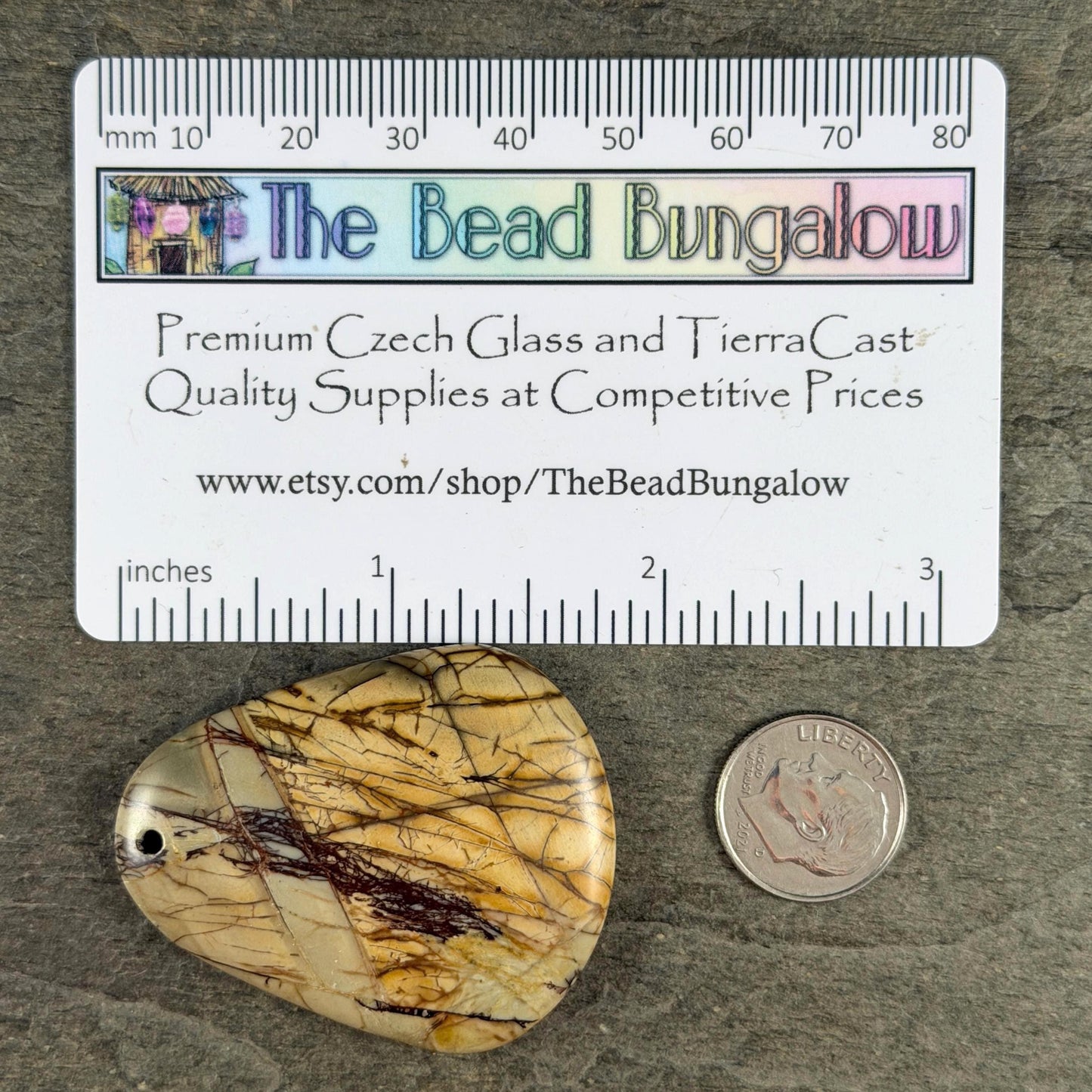 Picasso Jasper, Teardrop Gemstone Pendant, 46x40mm (PJTD-4) * Qty. 1