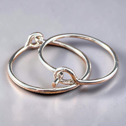 Endless Hoop Earring, 15mm, 20g Silver Plated Brass Ear Wires (PF/862-15-10) * Qty. 24