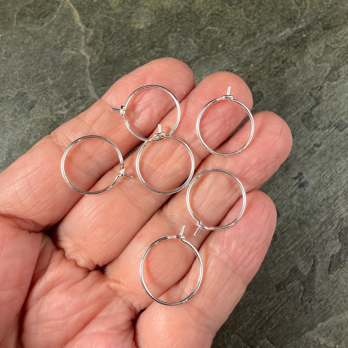 Endless Hoop Earring, 15mm, 20g Silver Plated Brass Ear Wires (PF/862-15-10) * Qty. 24