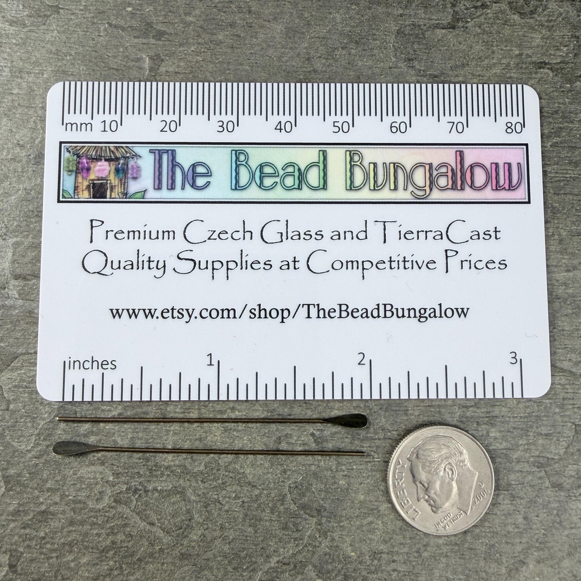 Paddle Head Pins, 2" Antiqued Brass, 22 gauge (5555) * Qty. 50