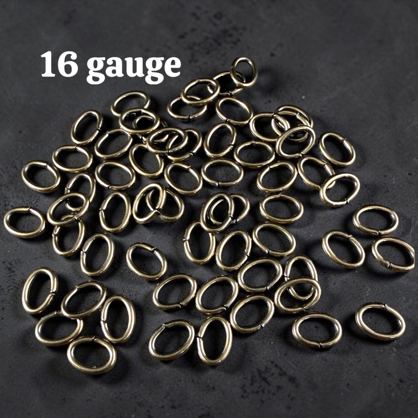 8x6mm Oval Jump Rings, 16g Open, Antiqued Brass (FMG/5083) * Qty. 50
