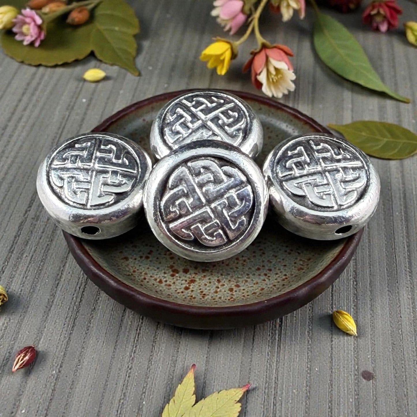 TierraCast 10mm Celtic Knot Bead, Antiqued Silver Plated Pewter (PF/759-77) * Qty. 4