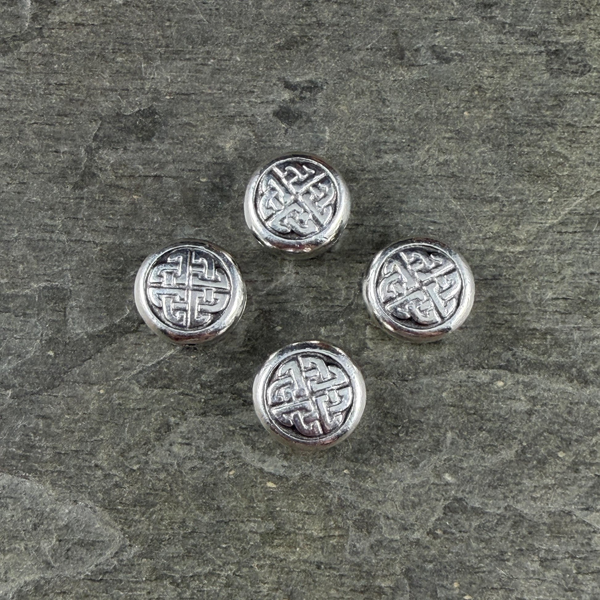 TierraCast 10mm Celtic Knot Bead, Antiqued Silver Plated Pewter (PF/759-77) * Qty. 4