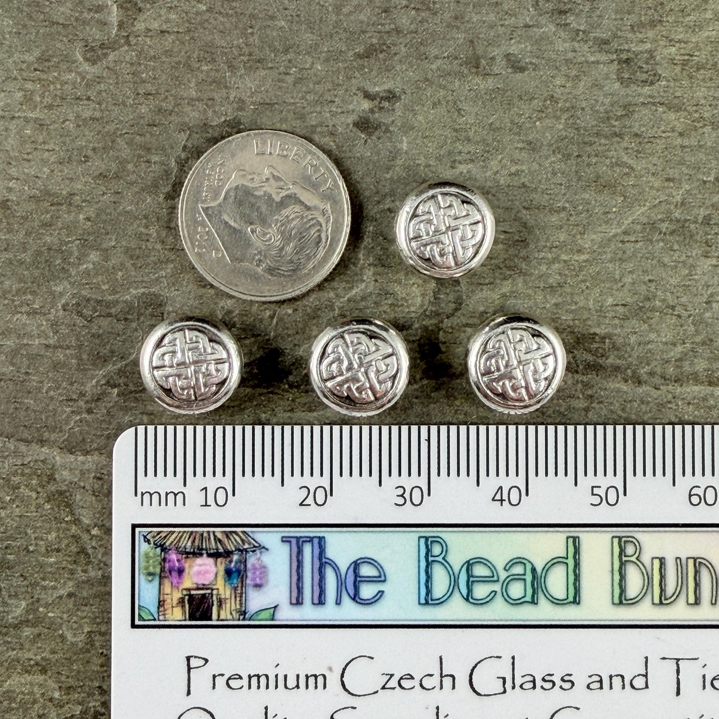 TierraCast 10mm Celtic Knot Bead, Antiqued Silver Plated Pewter (PF/759-77) * Qty. 4