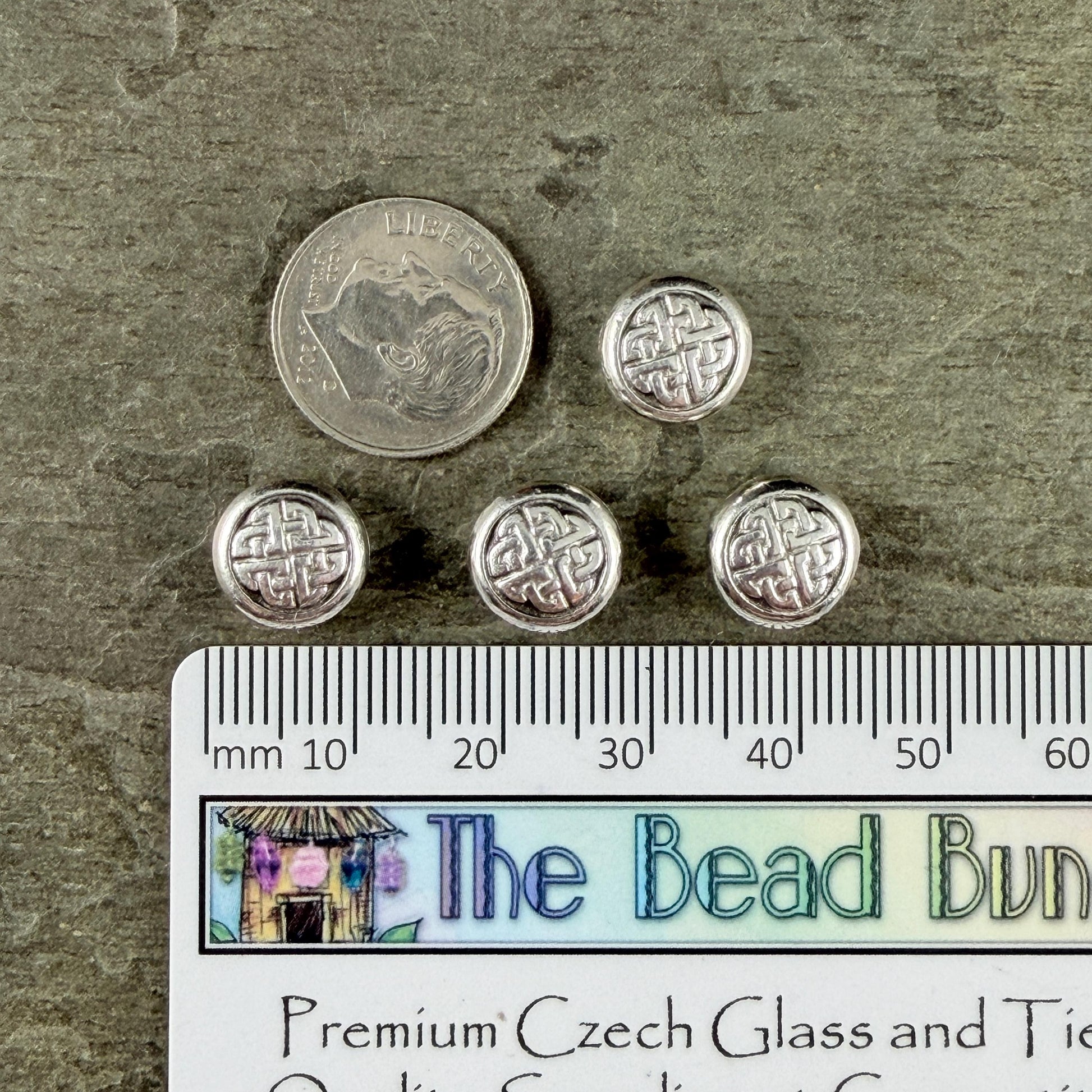 TierraCast 10mm Celtic Knot Bead, Antiqued Silver Plated Pewter (PF/759-77) * Qty. 4