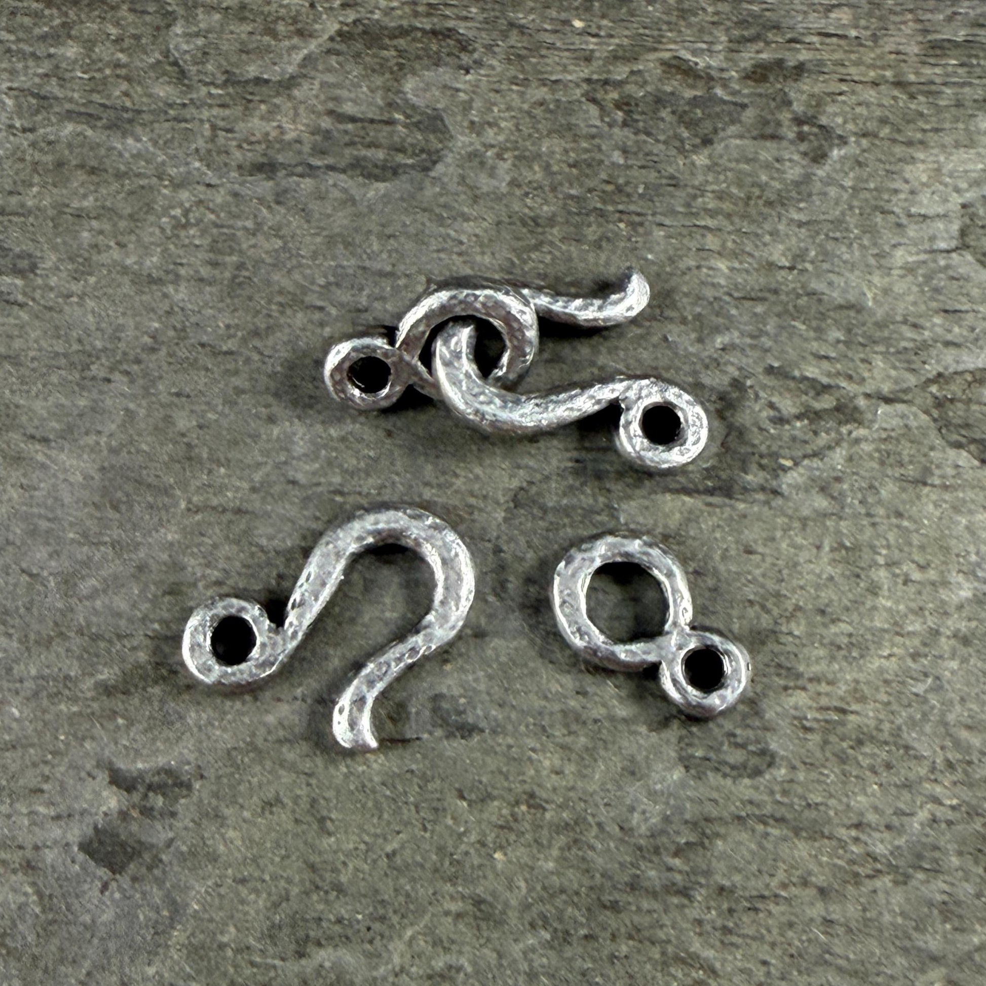 TierraCast Silver Hook and Eye Clasp, Antiqued Pewter (PF/977-04) * Qty. 3