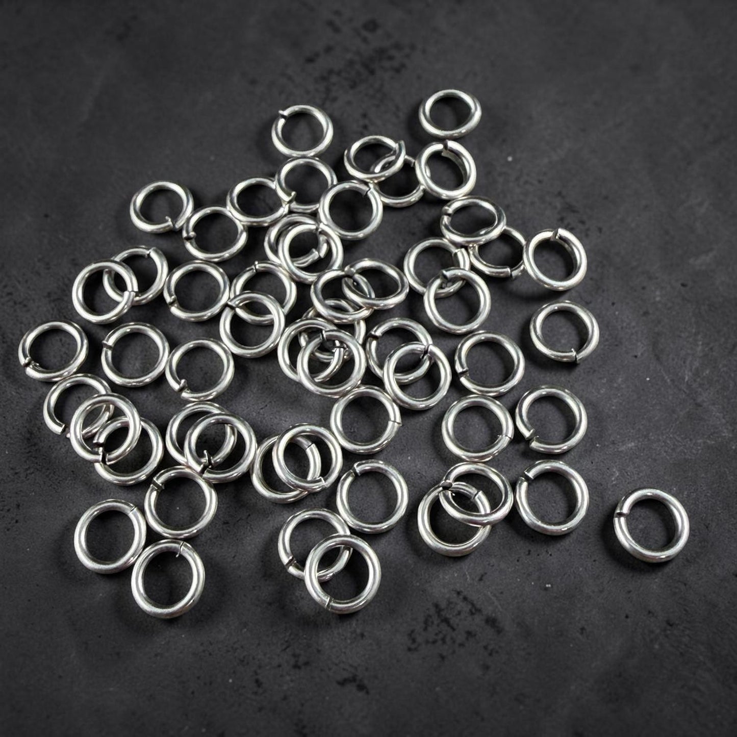 5mm 20 gauge Antiqued Silver Jump Rings, Silver Plated Brass (PF/649-05-77) * Qty. 100