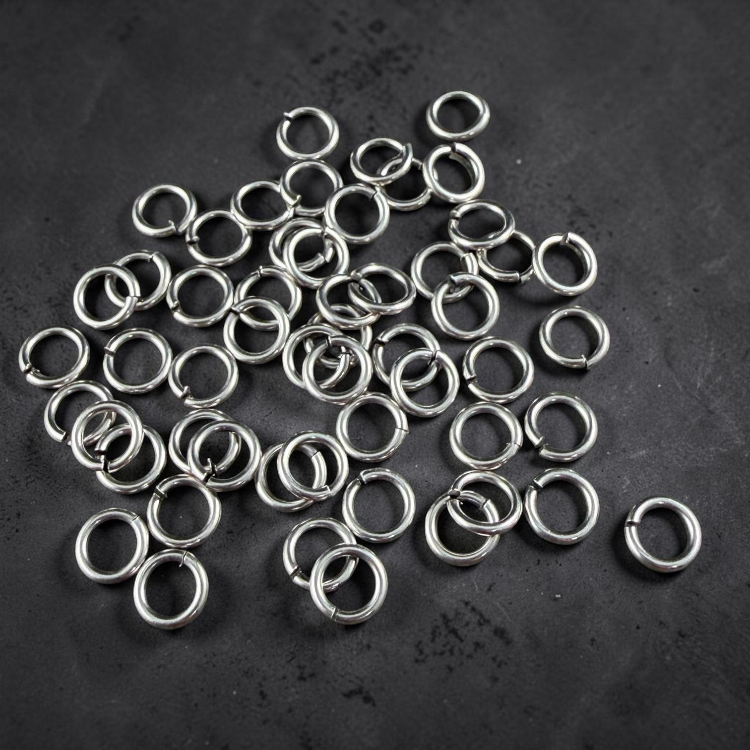 5mm 20 gauge Antiqued Silver Jump Rings, Silver Plated Brass (PF/649-05-77) * Qty. 100
