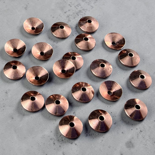 7mm Smooth Cone Bead Caps - Copper Plated Steel (FMG/7265-C) * Qty. 36