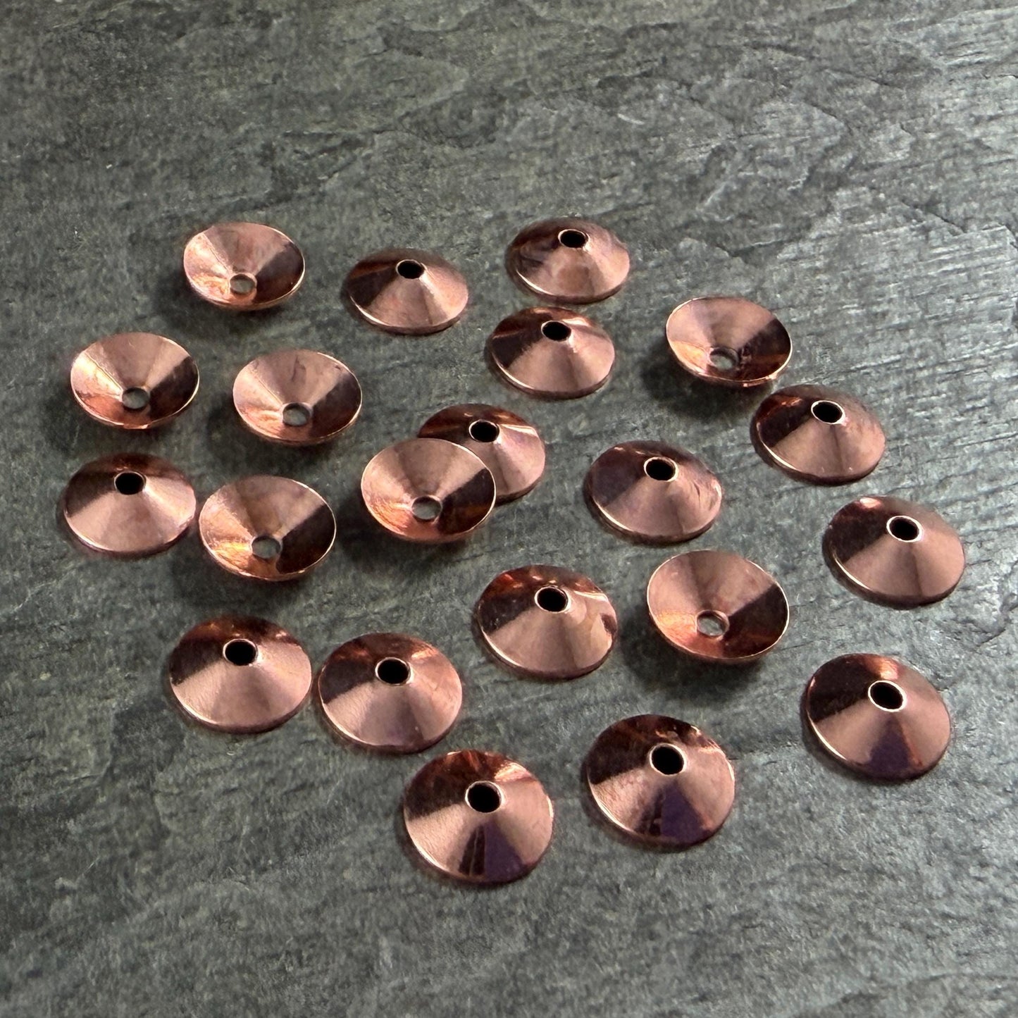 7mm Smooth Cone Bead Caps - Copper Plated Steel (FMG/7265-C) * Qty. 36