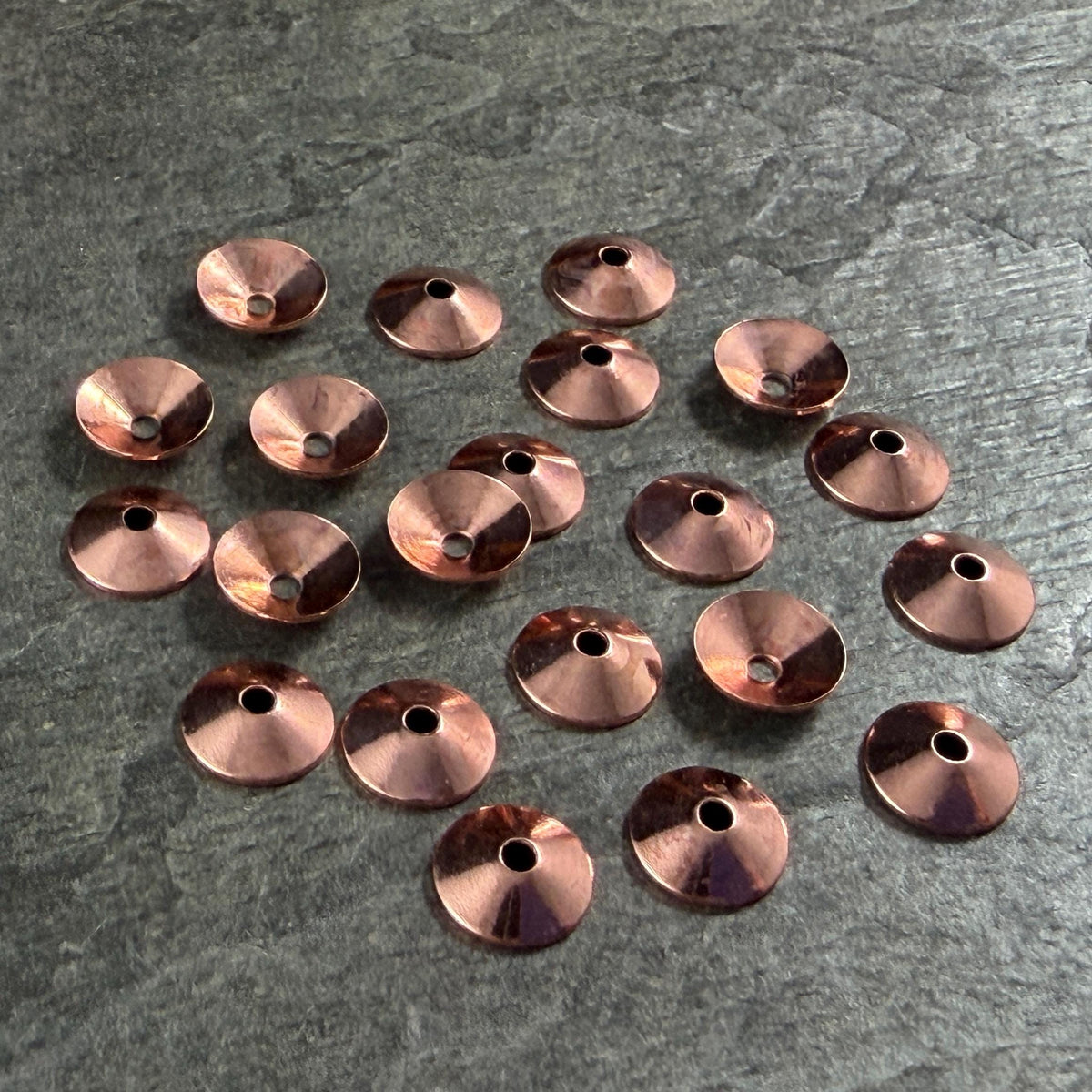 7mm Smooth Cone Bead Caps - Copper Plated Steel (FMG/7265-C) * Qty. 36