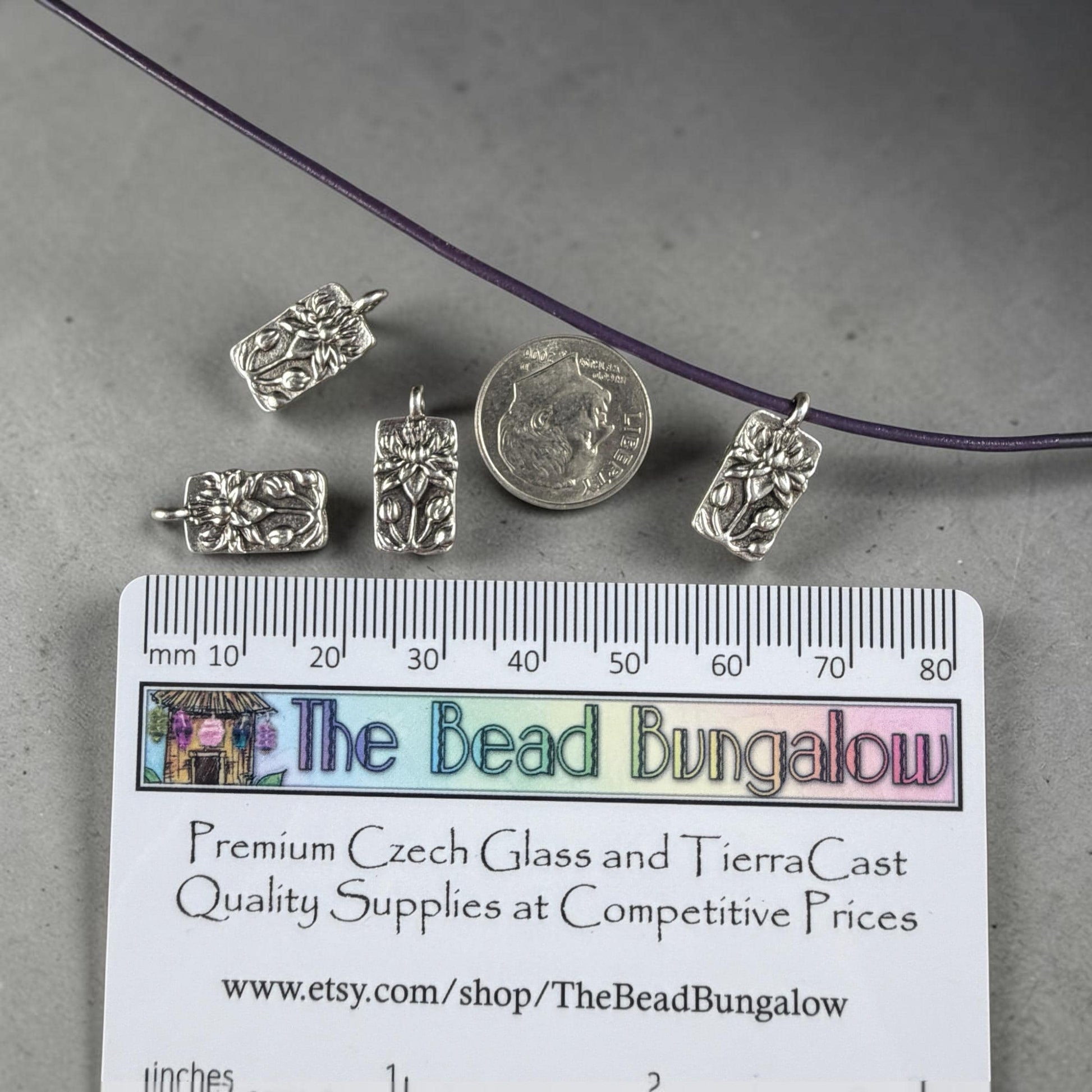 TierraCast 17x8.7mm Apple Blossom Charms, Antiqued Silver Flower Charm (PF/469-77) * Qty. 4