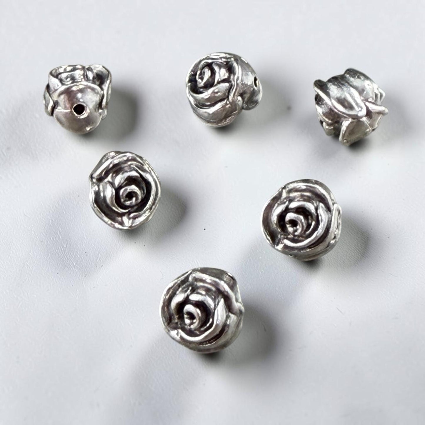 TierraCast 7.5mm Rose Bead, Antiqued Silver Plated Pewter (PF/800-77) * Qty. 4