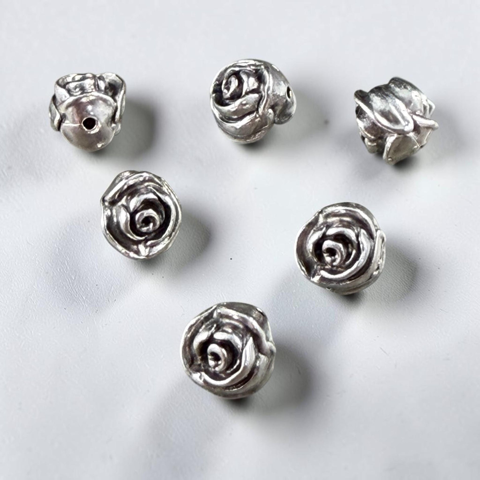 TierraCast 7.5mm Rose Bead, Antiqued Silver Plated Pewter (PF/800-77) * Qty. 4