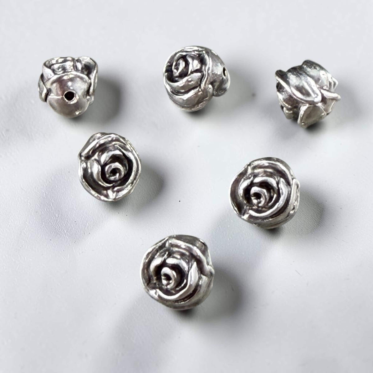 TierraCast 7.5mm Rose Bead, Antiqued Silver Plated Pewter (PF/800-77) * Qty. 4