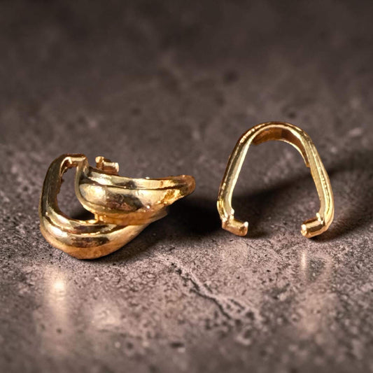 TierraCast 12mm Nouveau Pinch Bail, 24k Gold Plated Bail for Pendants, Nickel Free (PF/876-12) * Qty. 4