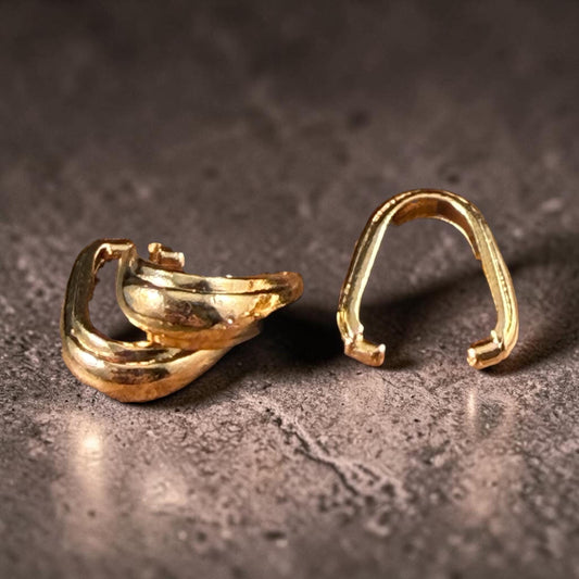 TierraCast 12mm Nouveau Pinch Bail, 24k Gold Plated Bail for Pendants, Nickel Free (PF/876-12) * Qty. 4