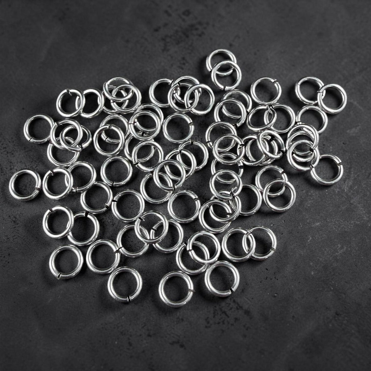 4mm 22 gauge Antiqued Silver Jump Rings, Silver Plated Brass (PF/807-40-77) * Qty. 200