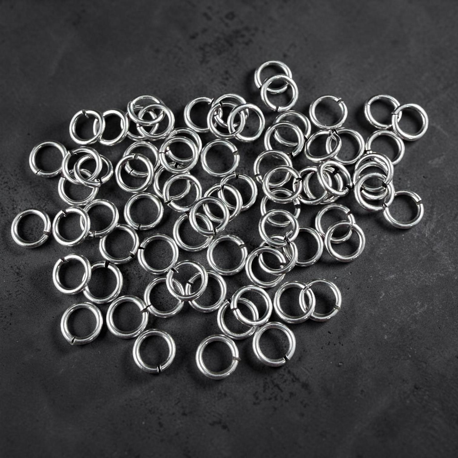 4mm 22 gauge Antiqued Silver Jump Rings, Silver Plated Brass (PF/807-40-77) * Qty. 200