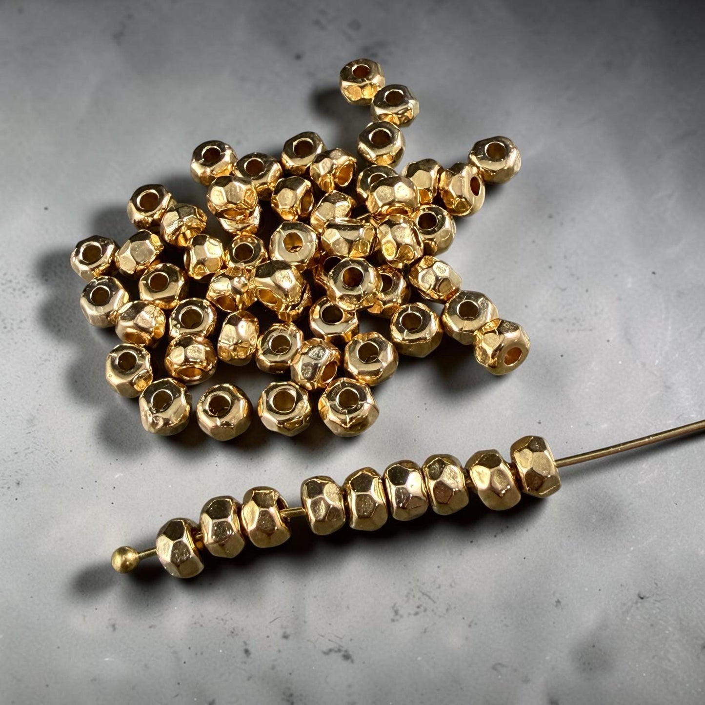 24k Gold Plated, 4.3mm Organic Nugget, 1.5mm Hole (PF/011032-12) * Qty 20