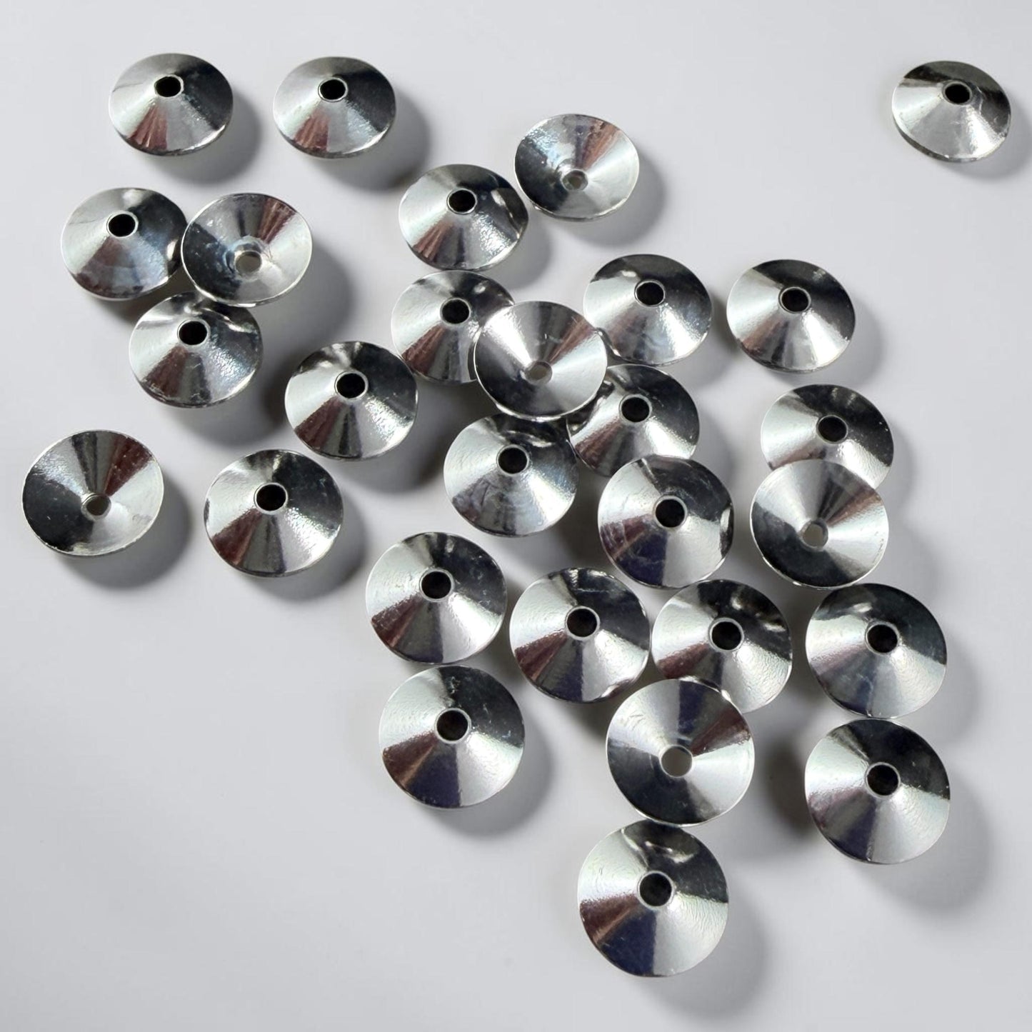 7mm Smooth Cone Bead Caps - Silver Plated Steel (FMG/7265-S) * Qty. 36