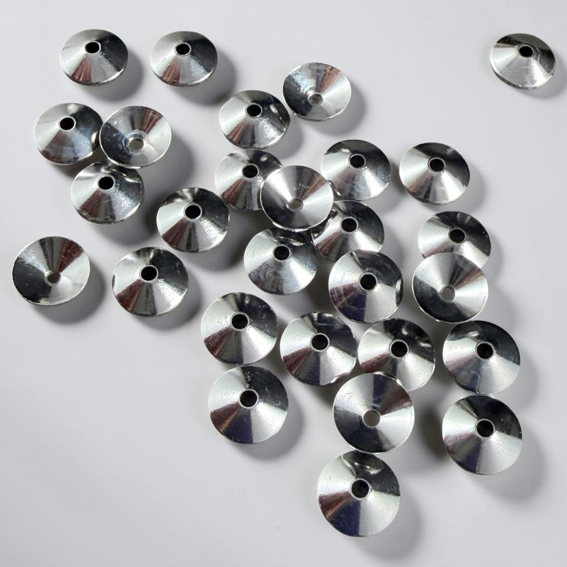 7mm Smooth Cone Bead Caps - Silver Plated Steel (FMG/7265-S) * Qty. 36