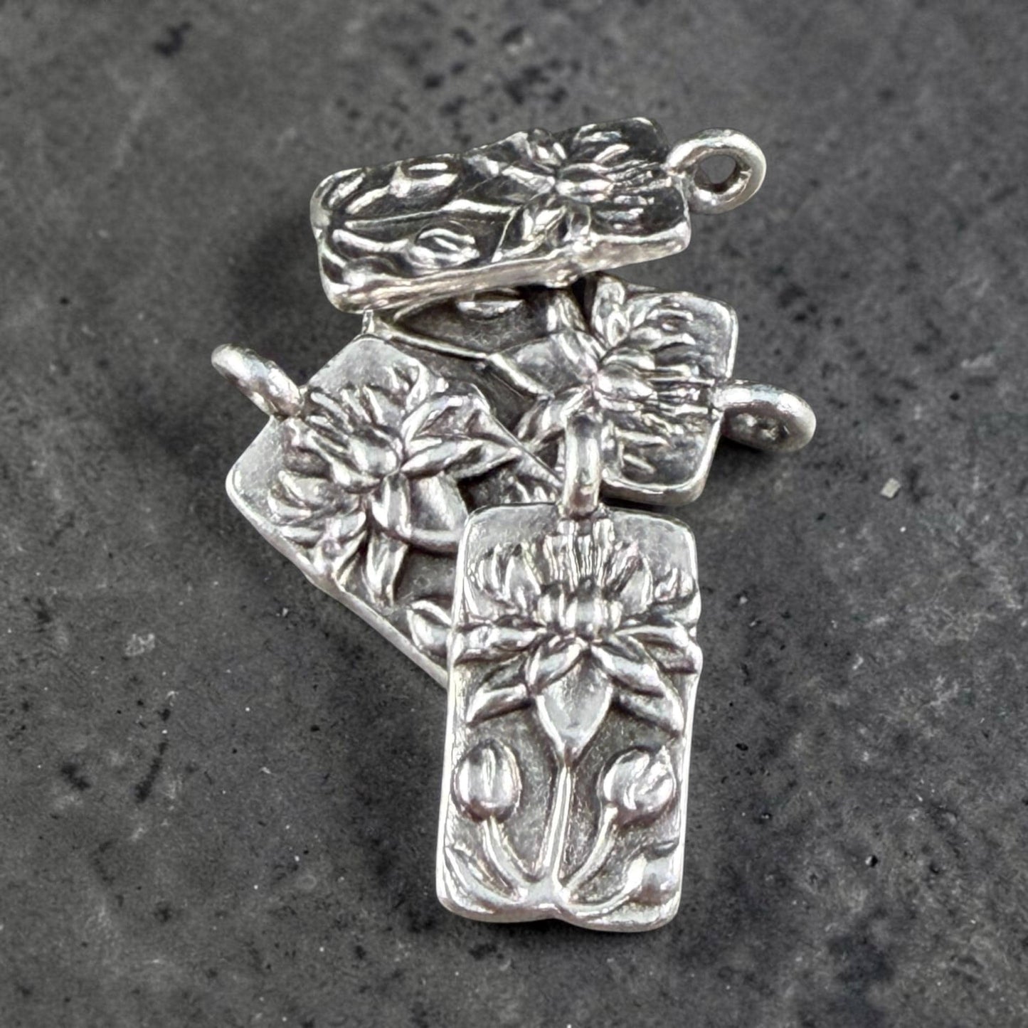TierraCast 17x8.7mm Apple Blossom Charms, Antiqued Silver Flower Charm (PF/469-77) * Qty. 4
