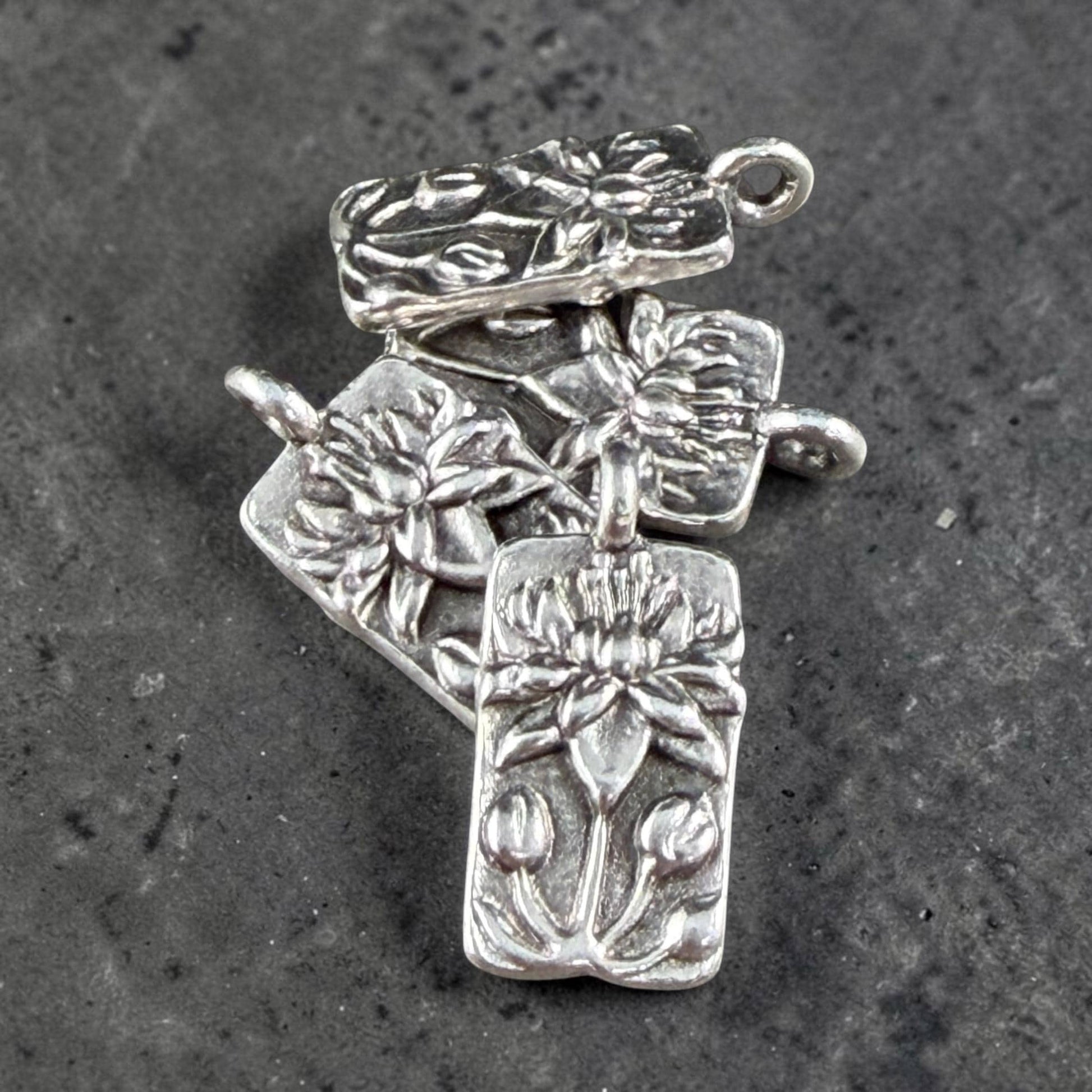 TierraCast 17x8.7mm Apple Blossom Charms, Antiqued Silver Flower Charm (PF/469-77) * Qty. 4