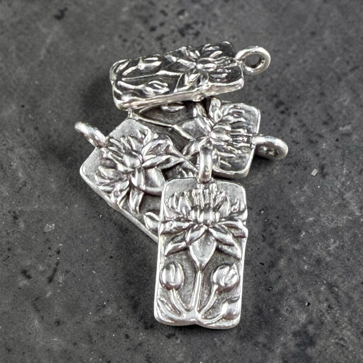 TierraCast 17x8.7mm Apple Blossom Charms, Antiqued Silver Flower Charm (PF/469-77) * Qty. 4