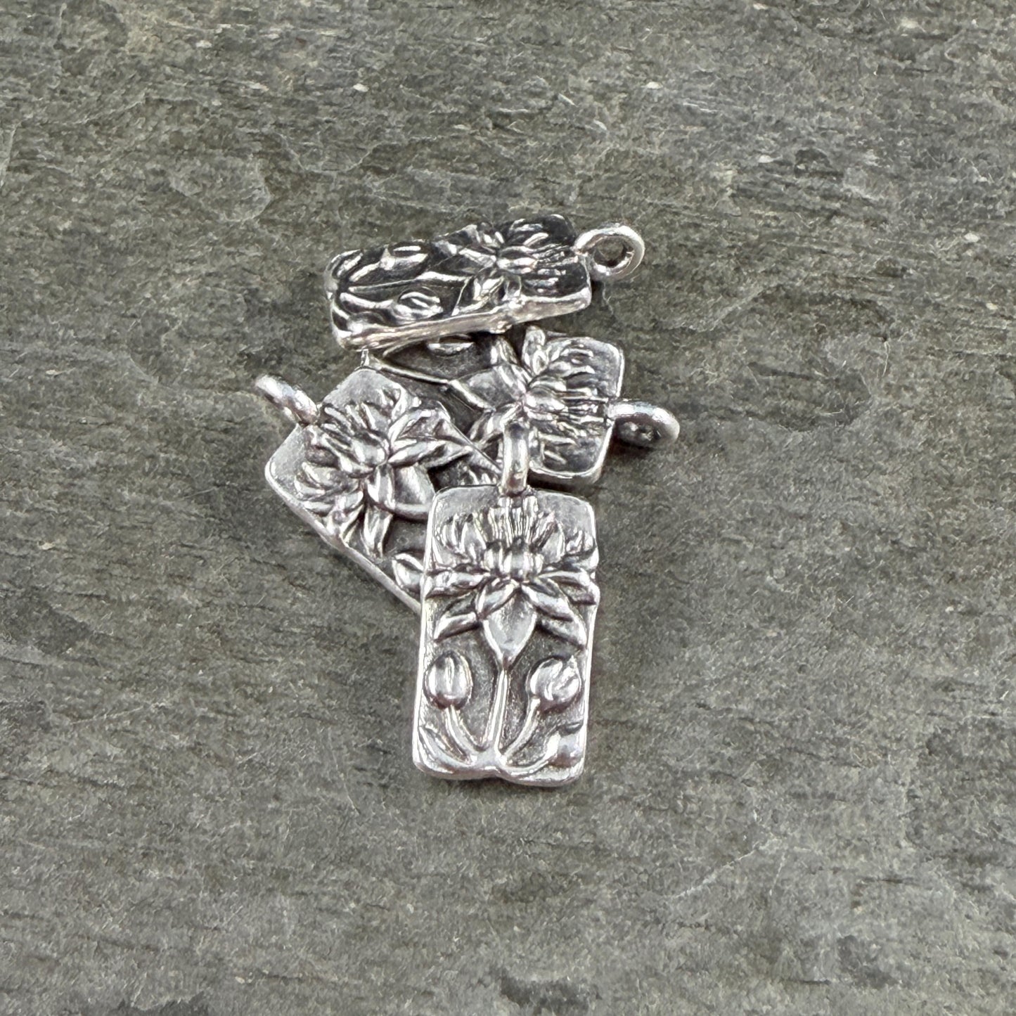 TierraCast 17x8.7mm Apple Blossom Charms, Antiqued Silver Flower Charm (PF/469-77) * Qty. 4