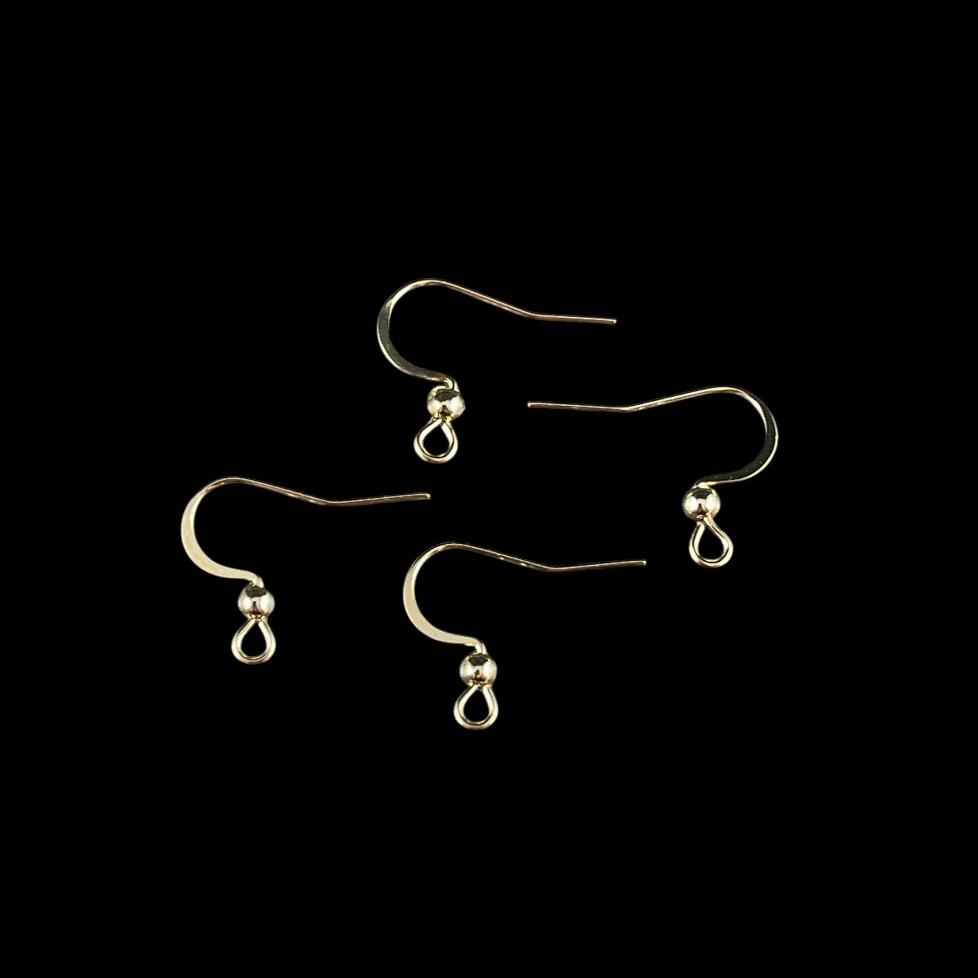 18k Gold Plated 316 Stainless Steel Ear Wires, 16mm French Hook with Ball (P220-13G) * Qty. 30