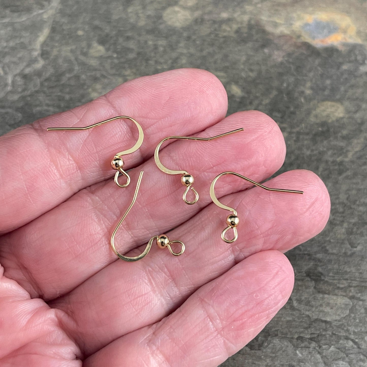 18k Gold Plated 316 Stainless Steel Ear Wires, 16mm French Hook with Ball (P220-13G) * Qty. 30