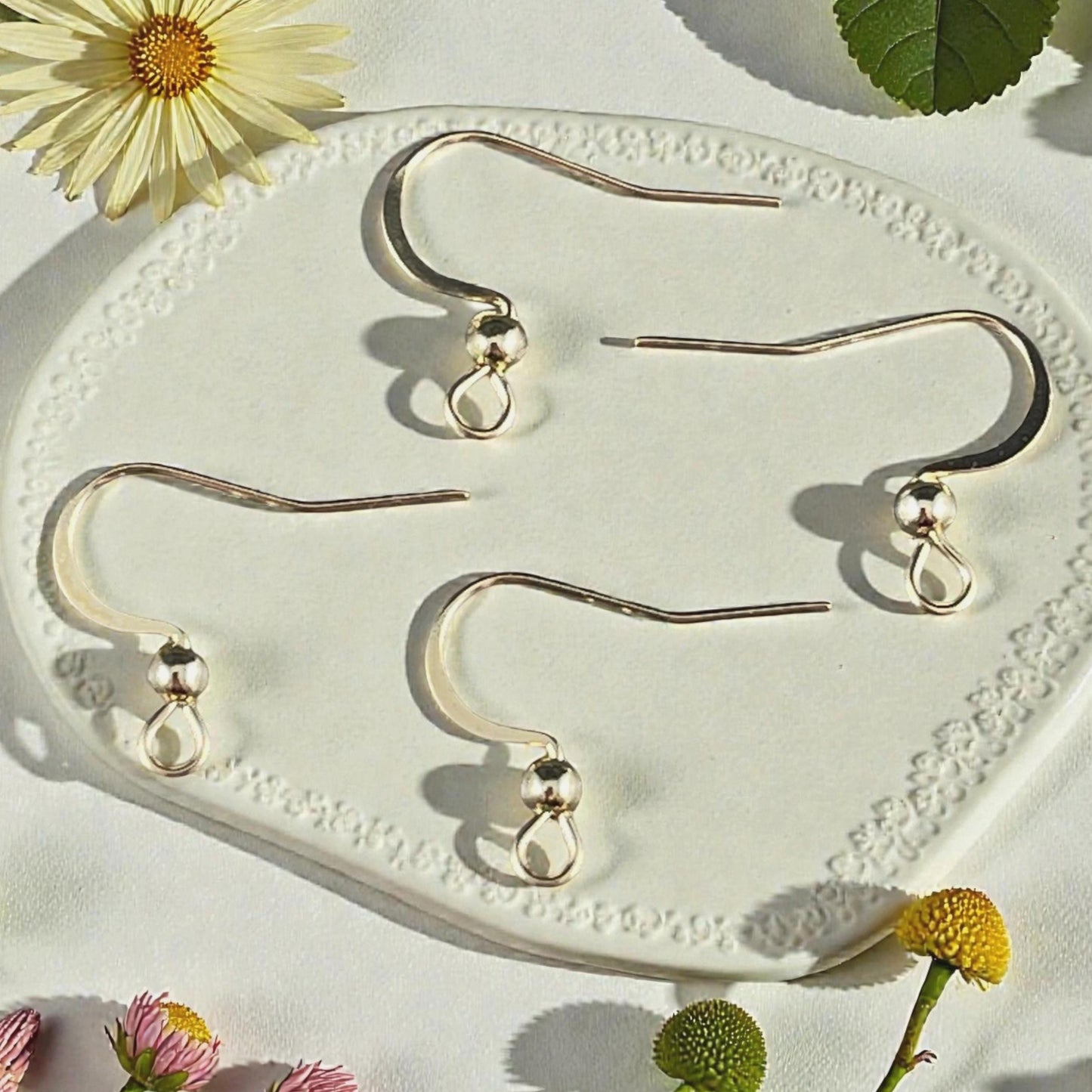 18k Gold Plated 316 Stainless Steel Ear Wires, 16mm French Hook with Ball (P220-13G) * Qty. 30