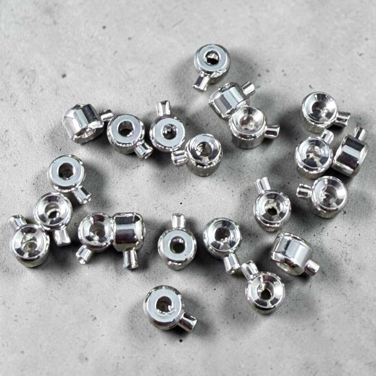 4mm One-Step Crimp Beads for Wire, Silver Plated Brass (Z030-17A-S) * Qty. 30