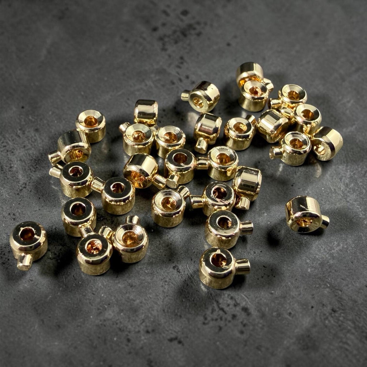 4mm One-Step Crimp Beads for Wire, 14k Gold Plated Brass (Z030-17A-G) * Qty. 30