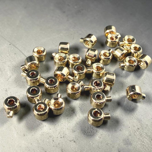 4mm One-Step Crimp Beads for Wire, 14k Gold Plated Brass (Z030-17A-G) * Qty. 30